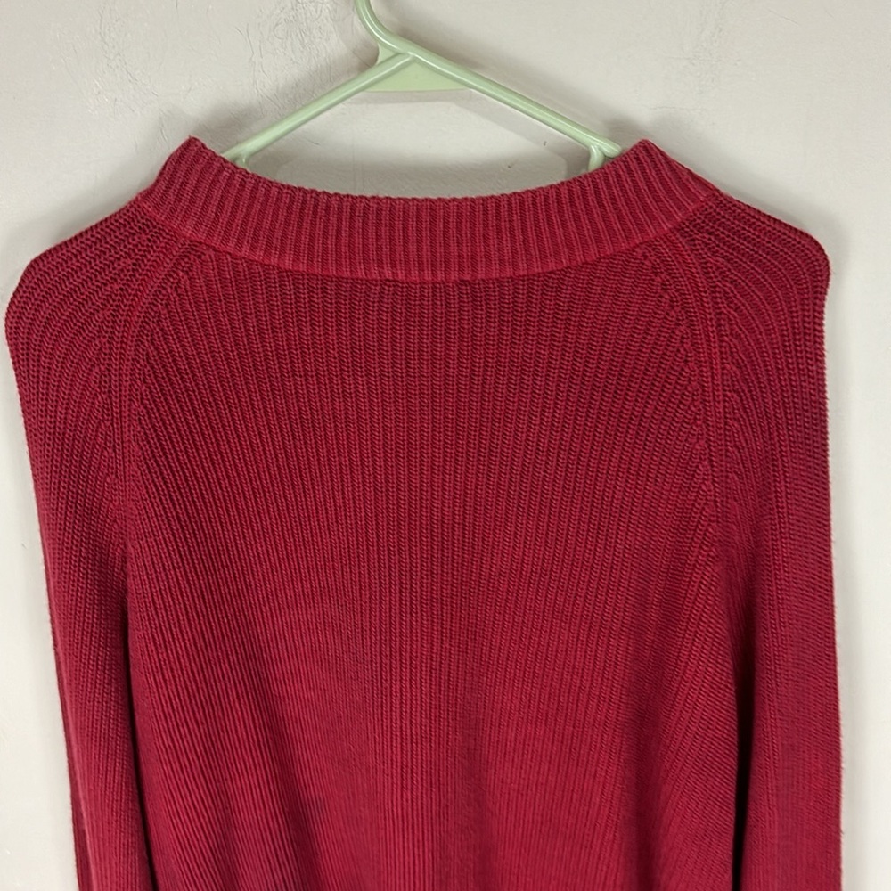 Talbots Red Ribbed Button Front Cardigan Sweater Size Small - Picture 4 of 10